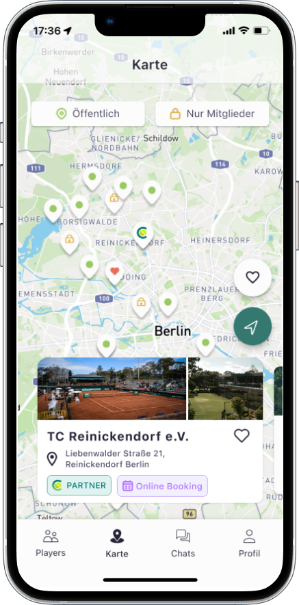 Die Karte der Clubs in Berlin innerhalb von CircleSquare