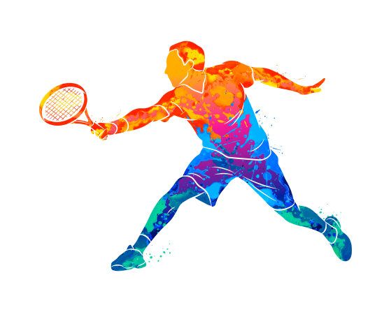An abstract tennis player
